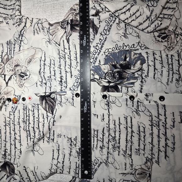 MISHCA French Garden Poplin Blouse Flare Sleeve Tie Front SMALL Boho Peasant - Picture 13 of 14